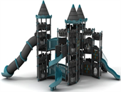 Castle Serisi Oyun Grubu Altı Kuleli Tüp Kaydıraklı